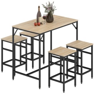 Mesa alta y 4 taburetes estilo industrial