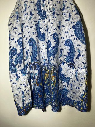 Blusa M.Maggio Estampada Blanca y Azul Talla M