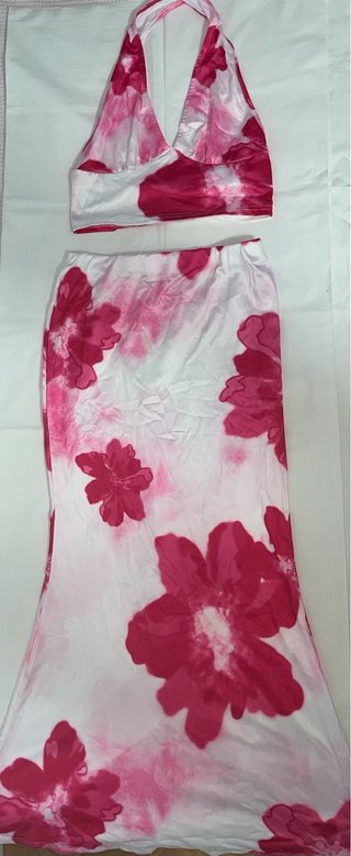 Conjunto flores falda y top verano vintage