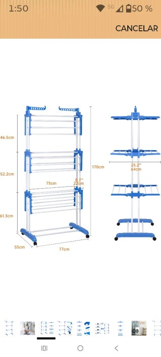 Tendedero Plegable con Ruedas