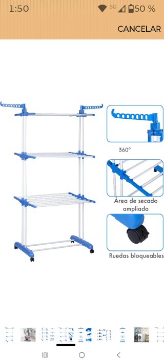 Tendedero Plegable con Ruedas