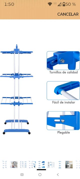 Tendedero Plegable con Ruedas