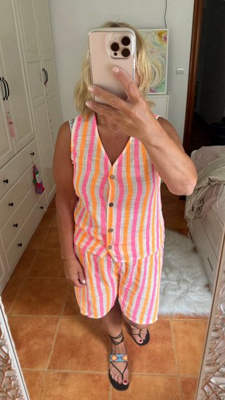Conjunto chaleco y Pantalón Rayas