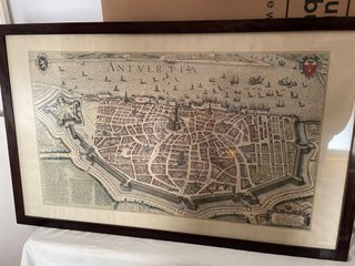 Mapa Antverpia s.XVI Enmarcado