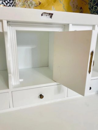 Mueble Escritorio Secreter Clásico Madera Blanco