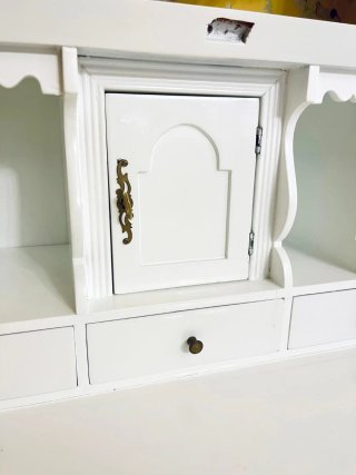 Mueble Escritorio Secreter Clásico Madera Blanco