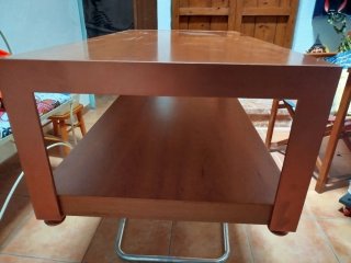 Mesa de centro madera y metal, madera de roble mac