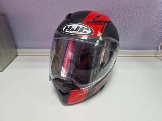 Casco Moto HJC Negro y Rojo,talla M
