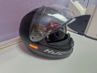 Casco Moto HJC Negro y Rojo,talla M