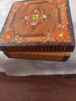 Joyero madera vintage decorado