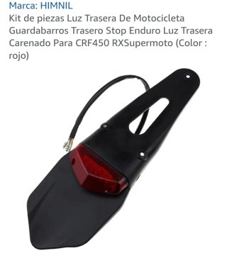 Portamatrículas Enduro con Luz LED Roja