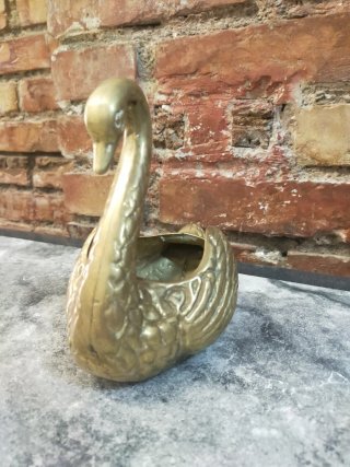 Figura Cisne Latón Decorativa