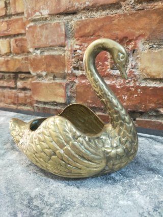 Figura Cisne Latón Decorativa