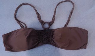 Bikini marrón con detalle crochet y aro
