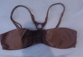 Bikini marrón con detalle crochet y aro