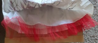 Vestido de fiesta blanco y rojo