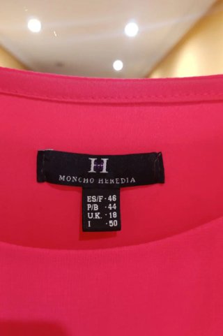 Vestido fiesta rosa con flecos