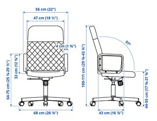 Silla de Oficina Ikea Negra
