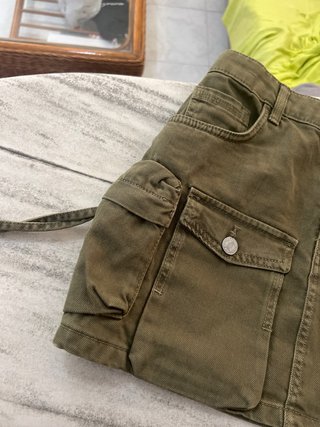 Falda cargo vaquera verde