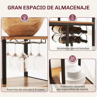 Mesa Bar con Estantes y Soportes