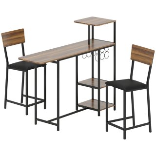 Mesa Bar con Estantes y Soportes