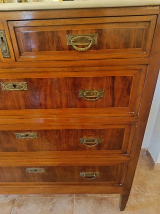 Cómoda madera caoba y mármol