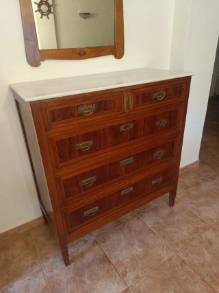 Cómoda madera caoba y mármol