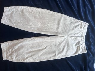 VIRAL Jeans Zara ZW Barrel Tiro Alto Blanco S 36