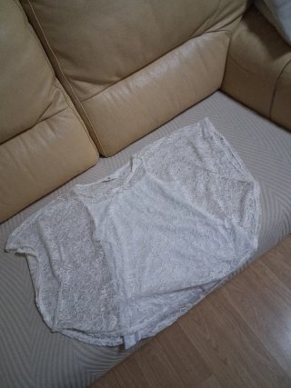 Blusa encaje H&M blanco roto talla M 170 cm
