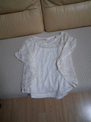 Blusa encaje H&M blanco roto talla M 170 cm