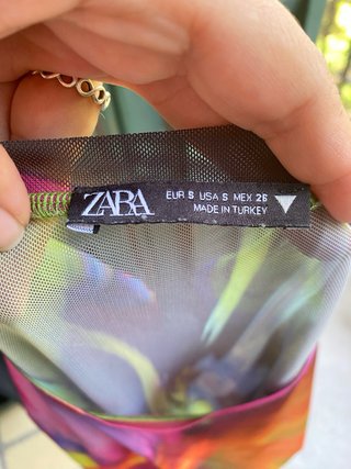 Body Zara Malla Estampado Multicolor