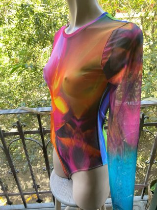 Body Zara Malla Estampado Multicolor