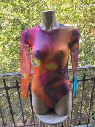 Body Zara Malla Estampado Multicolor