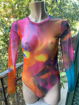 Body Zara Malla Estampado Multicolor