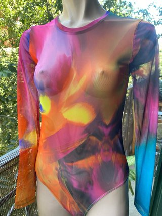 Body Zara Malla Estampado Multicolor
