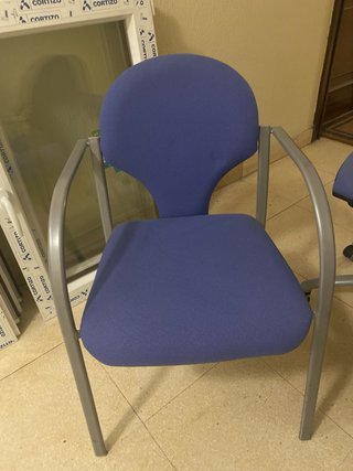 Juego 3 Sillas Oficina Azul (se venden separadas)