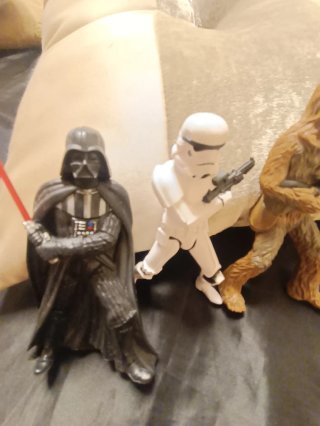 Muñecos Star Wars: Darth Vader, Stormtrooper, Chew