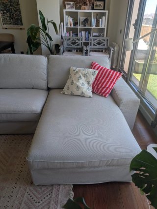Sofá KIVIK con chaiselongue Ikea gris. 4 plazas
