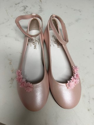 Zapatos niña Tizzas rosa talla 35. Piel.