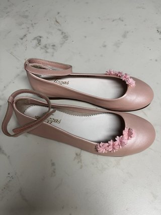 Zapatos niña Tizzas rosa talla 35. Piel.
