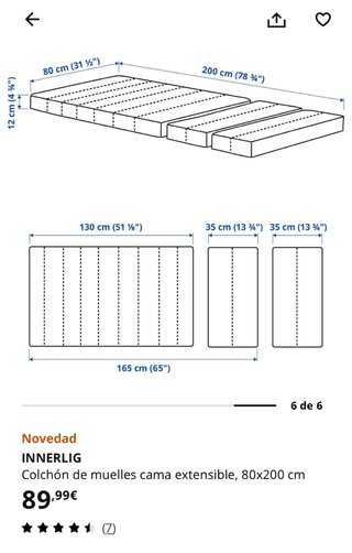 Cama extensible IKEA 80x200 + colchón por 50€