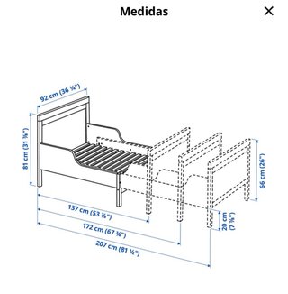 Cama extensible IKEA 80x200 + colchón por 50€