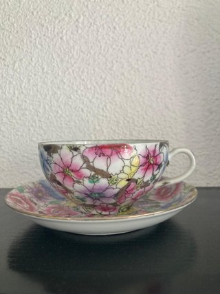 Juego de té y café 22 piezas floral