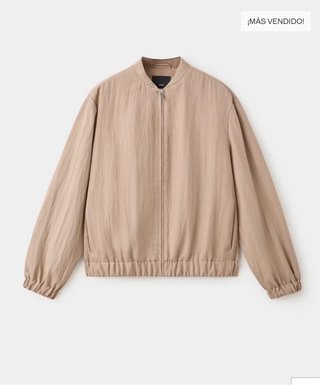 Cazadora Bomber Beige Mango Talla M