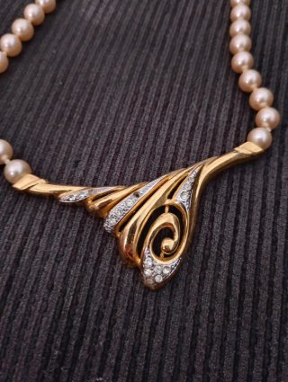 Collar Perlas Mallorica Oro y Blanco
