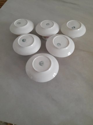Juego de 6 tazas y platillos de cerámica