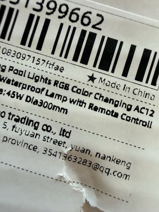 Luz LED Sumergible Piscina ABS/PC