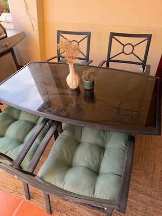 Mesa Terraza Cristal y Metal