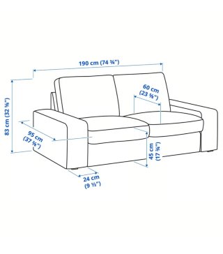 Sofá KIVIK IKEA Gris Tela