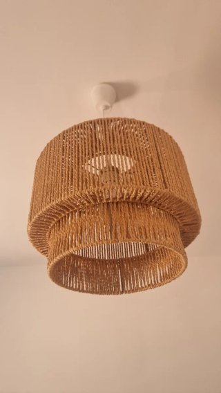 Lámpara de techo de cuerda estilo boho